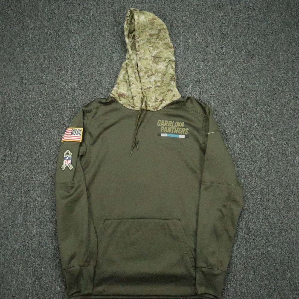 Carolina Panthers Hoodie Mens Medium Nike Salute To Service Dri Fit Pullover